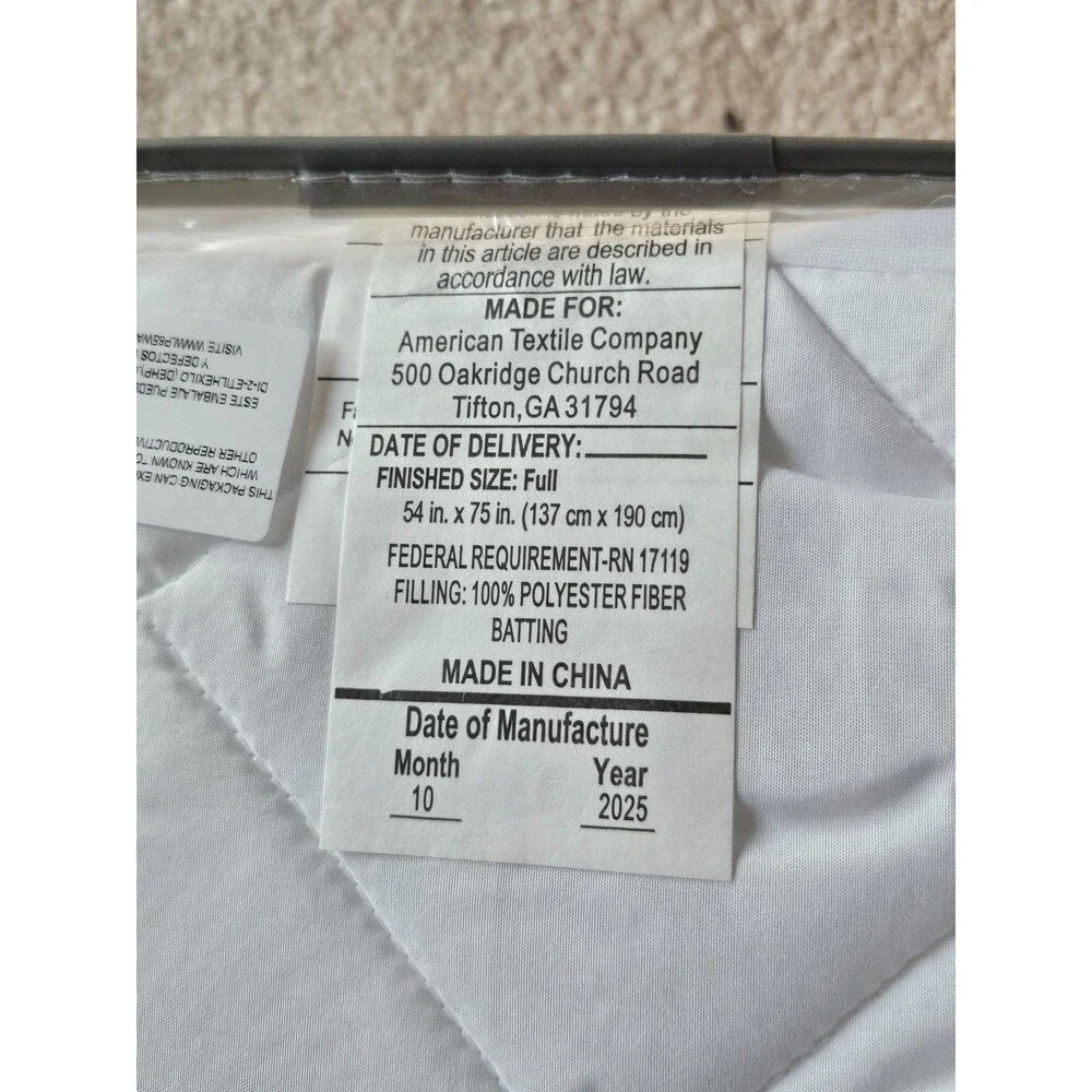 Sealy Premium Total Protection Plus Waterproof Full Size Mattress Pad New White
